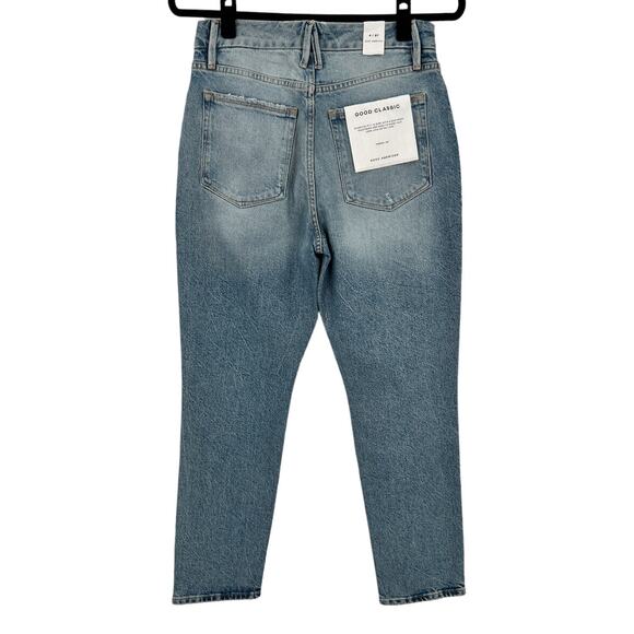 Good American Womens Good Classic Distressed Straight Leg Jeans Size 4 / 27 - Picture 8 of 13